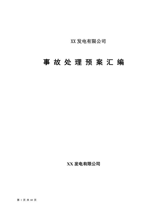发电公司事故处理预案汇编（60页）doc