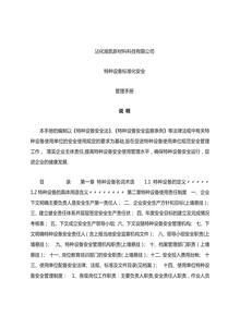 特种设备raybet雷电竞电竞app下载地址化安全管理手册doc