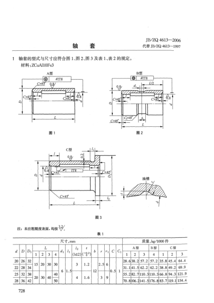 JB/ZQ 4613-2006轴套