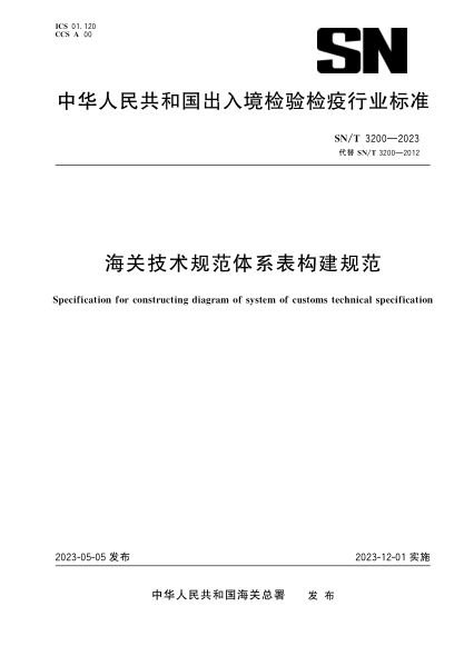 SN/T 3200-2023 海关技术规范体系表构建规范