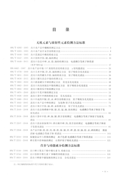 出入境检验检疫行业raybet雷电竞电竞app下载地址汇编 食品、化妆品检验卷 无机元素和放射性元素及其他检测方法