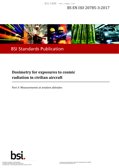 EN ISO 20785-3-2017  Dosimetry for exposures to cosmic radiation in civilian aircraft. Part 3:Measurements at aviation altitudes (ISO 20785-3:2015)