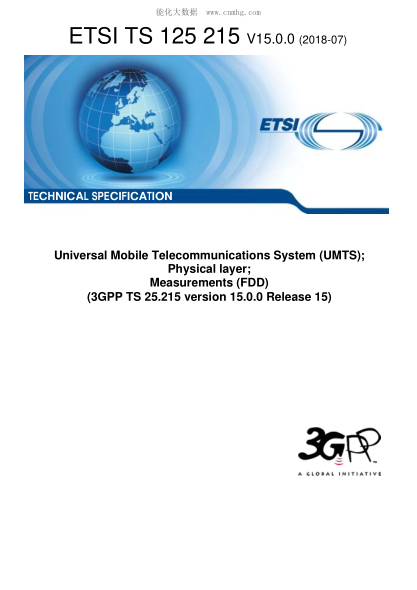 ETSI TS 125 215-2018  Universal Mobile Telecommunications System (UMTS); Physical layer; Measurements (FDD) (3GPP TS 25.215 version 15.0.0 Release 15)
