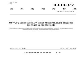 DB 37T 3154—2018燃气行业企业生产安全事故隐患排查治理体系建设实施指南doc