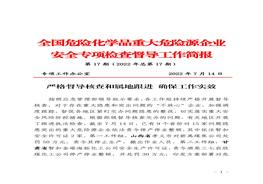 全国危险化学品重大危险源企业专项检查督导工作简报（第17期）pdf