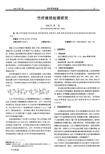 竹纤维热处理研究